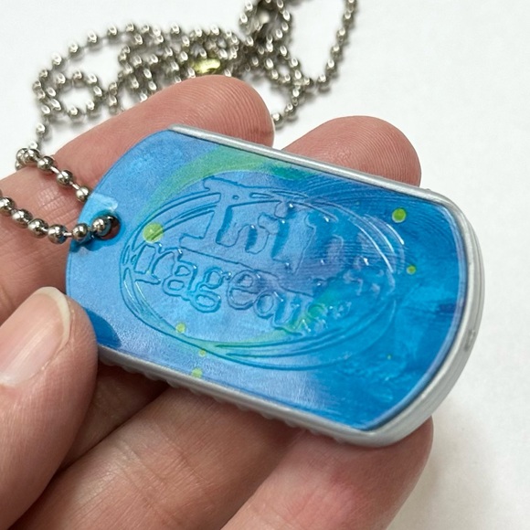 Liprageous Lip Balm Dog Tag Slide Case on Ball Chain - Blue Raspberry - NWOT - Picture 5 of 8